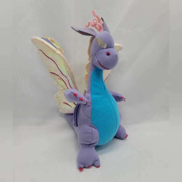 2002 Barbie Penelope the Dragon Iridescent Wings Rapunzel Pouch Plush 7" - Picture 11 of 11